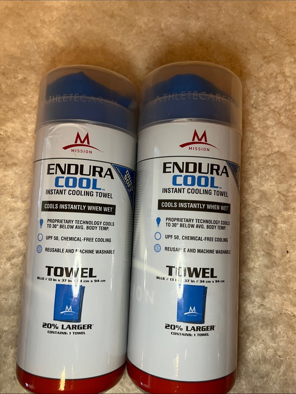 Mission Endura Cool Instant Cooling Towel - Blue Men’s or Women’s